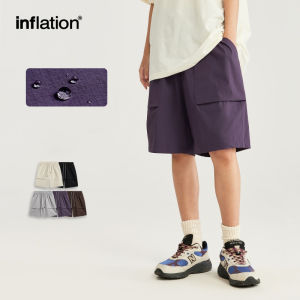 INFLATION brand Mens Youth Fashion Elastic Sports Capris 2024 Spring/Summer New Product Street Large Pocket Loose Casual Mens Shorts