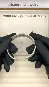 Vòng tay Bạc S925 họa tiết hoa mẫu đơn | Vòng tay bạc Imperial Peony 9 HAMRONG