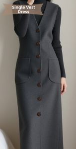 HANCHUN | Elegant Slimming Retro Style Womens Vest Dress