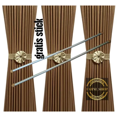 Gorden jendela minimalis kupu-kupu ikat tengah kain tebal bahan katun embosh dengan batang gratis stick.
