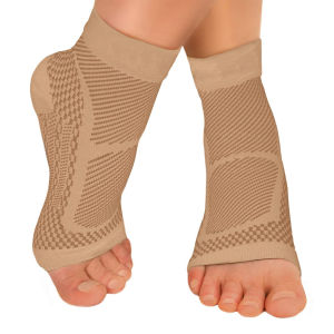 1Pair Ankle Brace Compression Sleeve - Relieves Achilles TendonitisJoint PainPlantar Fasciitis Sock with Foot Arch Support