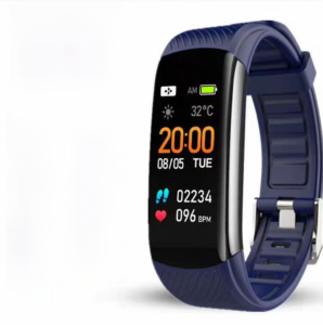 Smart Bracelet Men Sports Watch Taking Temperature Blood Pressure Heart Rate Blood Oxygen Monitoring Color Screen Multi-Function Waterproof Running Couple Health Digital Ladies Pedometer for Apple Huawei