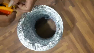 Ống Sun Bạc hút mùi Ống thông gió nhà xưởng hút mùi nhà bếp đường kính PHI 200mm Dài 8m co giãn vòng thép cường lực ống chịu nhiệt chống cháy