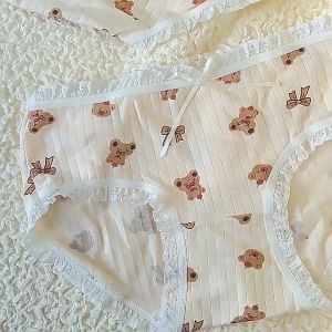 กางเกงในน่ารัก ลายน้องหมี🐻สีพื้น ผ้านิ่ม ใส่สบาย ไม่อับชื้น M-XL น่ารักมาก กางเกงชั้นในผู้หญิง NY030