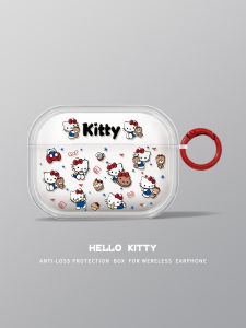 Transparent Protective Case for  Airpods pro 3 Air4 Bluetooth Earphone Covers Red Kitty Design Cute Original Style Accessories