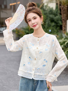 MANWUJINGLING | Traditional Style Embroidered Short Jacket Sun Protection Breathable