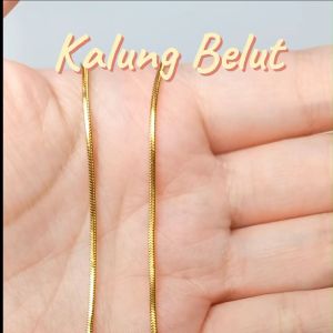 Lovelybutik - Kalung Titanium Anti Karat Rantai Kalung Wanita Pria Titanium Model Terbaru Rantai Belut pipih Panjang Rantai 45 Cm