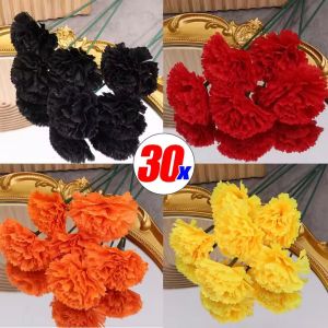 Hibeautylife】หัวดอกดาวเรืองขนาดใหญ่30/10ชิ้นเสื้อผ้าเทียมดอกดาวเรืองดอกไม้ปลอมพร้อมการตกแต่งปาร์ตี้ที่บ้านก้านพลาสติกฮาโลวีน