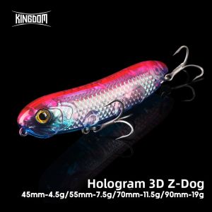 Vương Quốc Z-Chó Topwater Mồi Câu Cá 4.5G-19G 3D Hình Ba Chiều Nhân Tạo Nổi Bút Chì Minnow Mồi Câu Cứng Cho Bass Pike Cá Hồi