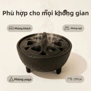 Chậu Đốt Trầm Bằng Gang Đựng Cây Xô Thơm Dùng Cho Nghi Lễ Yoga Trang Trí Bàn Theo Phong Cách Bohemian Chất Liệu Kim Loại Không Mùi.