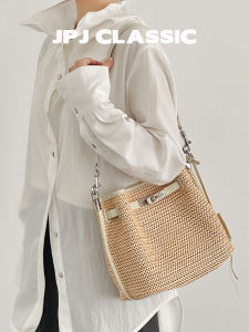 jpj | New Straw Beach Vacation Crossbody Bucket Bag