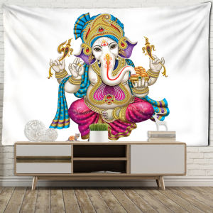 VIKAMA Bohemian Voi Ra Hoa Totem Tấm Thảm Ngoại Lai Trang Trí Phòng Treo Tường Cho Phòng Ngủ Phòng Khách Ban Công Có Thể Giặt Bằng Máy Polyester