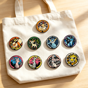 Bandai | 9pcs Cartoon Magic Monster Enamel Pin Collection Metal Lapel Badges Ornament for Canvas Bag Ideal Gift for Animation Fans