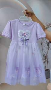 Christmas Party Dress for Kids Girls 2-8 Years Old Cute Kuku Design Birthday Party Tutu Skirt Lace Dress for Girls