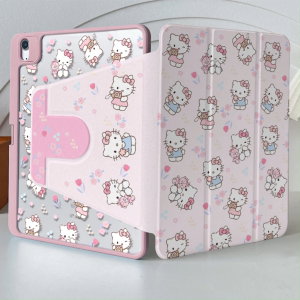 เคสiPadหมุน 360° Hellokitty Gen11/10 Air7/6 13 Gen9 Pro11 flower เคสไอแพด Air5 Gen6 Mini7 Gen10 Air3 10.5 Pro10.5