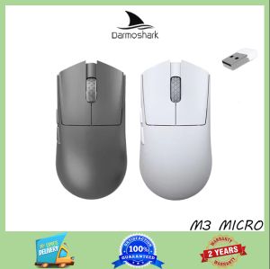 Darmshark M3ไมโครเมาส์แบบออปติคัลอีสปอร์ตขนาดเล็กสำหรับเล่นเกมอิเล็กทรอนิกส์ N52840 PAM3395บลูทูธไร้สาย26KDPI สำหรับแล็ปท็อปชิ้น4/8K