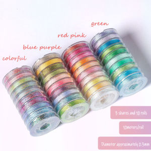0.3mm Gradient Color Thread Cords Rope 3 Strands Braided Cords For DIY Tassels Beading Shamballa Bracelet Necklace Braided Strin