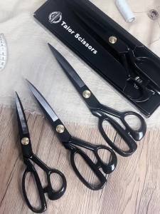 Kéo May Thủ Công 8-12 Inch Thép Mangan Chuyên Nghiệp Cắt Vải Chống Kẹt Lưỡi Thẳng Dùng Cho May Vá