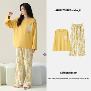 THREEGUN | Soft Cotton Womens Pajama Set