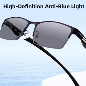 Progressive Multi-focal Color-changing Near Far Mid Distance Intelligent Auto Zoom Anti-blue Light Reading Glasses