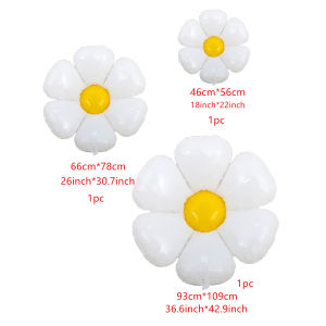 8pcs 18inch Flower Foil Balloons set Flower with Leaves Balloons Theme Party Supplies