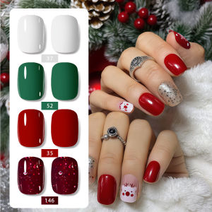 Bộ Sơn Móng Tay Gel Phiên Bản Giới Hạn Giáng Sinh VOKY Màu Đỏ/xanh Lá/trắng Loại Tẩy Được Làm Cứng Bằng Đèn UV/LED Dành Cho Mùa Thu/đông