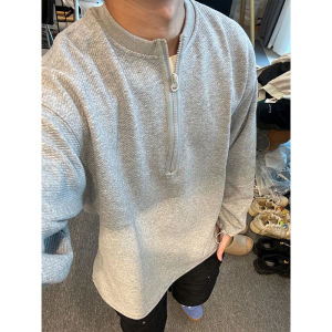 เสื้อฮู้ดแขนยาวทรงหลวมไซส์ใหญ่ Henry Collar สำหรับผู้ชายและผู้หญิง ฤดูใบไม้ร่วง 2025 วัสดุอื่นๆ ปกติ ปกติ
