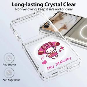 Sanrio | Ốp Lưng Sanrio Clear Chống Xước 2 Trong 1 Dành Cho Dòng Motorola Razr - Tương Thích Sạc Không Dây Từ Tính Với Các Mẫu 70 Ultra 60 Pro 50 2026 2025 Plus