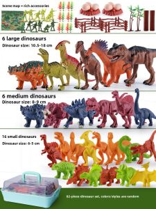 BABYSHOME | Dinosaur Toy Model Set Gift for 5 Year Old Boys