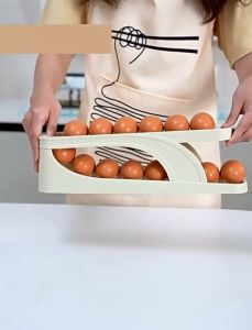 Tempat Penyimpanan Telur Kulkas Otomatis & Rak Kotak Telur 2 Tingkat