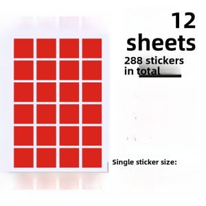Square Stickers 1-2-3cm Colorful Non-drying Glue Labels for Public Classes Decorative Business Supplies Basic Packaging