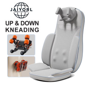 JAIYORL เบาะนวดพร้อมคอความร้อนเครื่องนวดหลังถุงลมนิรภัยสั่นเก้าอี้นวดขึ้นและลงนวดเคลื่อนที่