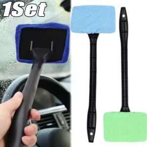 180° Rotatable Car Window Cleaner Brush Kit Inside Interior Auto Glass Wiper with Long Handle Windshield Cleaning Wash Tool Car Accessory