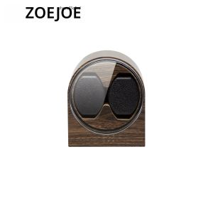 ZOEJOE เครื่องหมุนนาฬิกาอัตโนมัติลายไม้สีสาย USB แหล่งจ่ายเสียงรบกวนต่ำหมอนยืดหยุ่นสำหรับนาฬิกาสากลของขวัญสำหรับเพื่อน