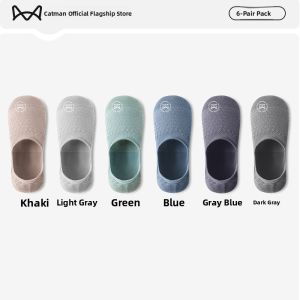 miiow | Mens Boat Socks Summer Invisible Anti-Lost Pure Cotton Sweat Absorbent Antibacterial Thin Breathable Short Socks Cat Person