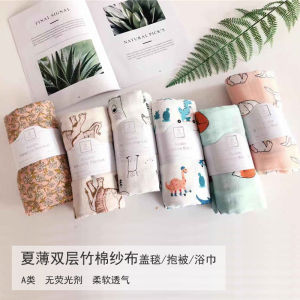 ผ้าห่มเด็กผ้าคลุมเด็กผ้าคลุมน้ำหนักเบาผ้าห่มแบบสองชั้นผ้าไหมน้ำมันมะกอกสำหรับฤดูร้อนผ้าห่มแบบสองชั้นสำหรับเด็ก