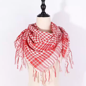 MILTER Large Arab Shemagh Headscarf with Tassel Costume Head Neck Scarf Bandana Keffiyeh
