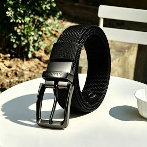 OKIMY Men Sports Belt Outdoor Belt Adjustable Belt Rotating Pin Buckle Black Nylon Belt Waistband Youth Sports Canvas Pant Belt Simple Nice Waistband
