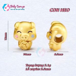 Charm 12 Con Giáp mạ vàng con giáp cung hoàng đạo chất liệu đồng mạ vàng
