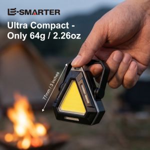Magnetic Rechargeable Outdoor Flashlight Triangle Red Blue Warning Camping Lamp Compact Portable Multi-Purpose Light