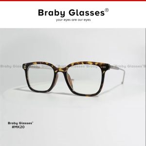 Gọng kính cận kim loại nam nữ Braby Glasses mắt vuông thời trang cá tính mới lạ MK20