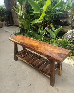 ชั้นวางของ ชั้นวางรองเท้า ม้านั่งยาว ม้านั่ง แข็งแรง ทนทาน ทำจากไม้พฤกษ์