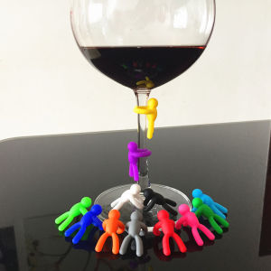 Creative Silicone Mini Person Wine Glass Markers Party Cup Identifiers Water Cup Differentiators Drink Glasses