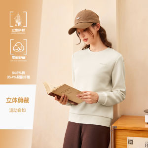 Erke Hoodie Sweatshirt Mens Winter New Style Couples Fleece-lined Sports Casual round Neck Long Sleeve Base Layer Top for Women