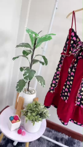 22496  เดรส สายเดี่ยว อกโบว์แต่งลายหัวใจ