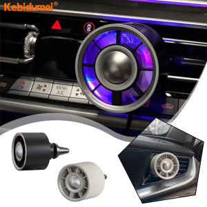 Kebidumei Car Mini Fan Air Outlet Fan Gradient Colorful Ambient Light Typec Charging Port Is Suitable for 99% Car Air Outlet Clip Fans