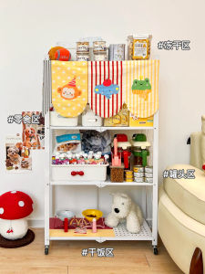 Mobile Multi-layer Pet Food Storage Rack Cat Food Tin Snack Holder Stand Home Furniture Organization Shelf Modern Simple Style