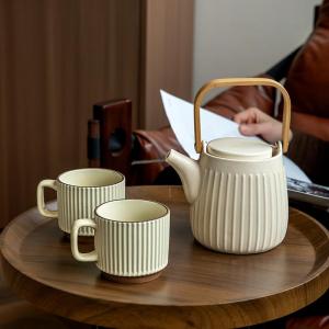 Japanese Minimalist Style Tea Set Large Capacity Ceramic Teapot
