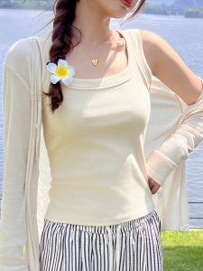 MiiOW | Cat Woman Tank Top Women Spring Summer Wide Shoulder Strap Sleeveless Base Layer Slim Fit Outerwear For Underarm Fatigue