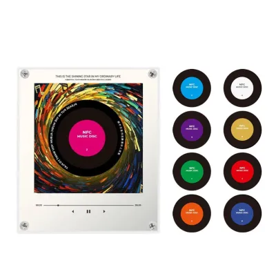NFC Induction Fridge Magnetic Music Player With 9 discs & Night Light Automatic Play Music Refrigerator Sticker Creative Gift